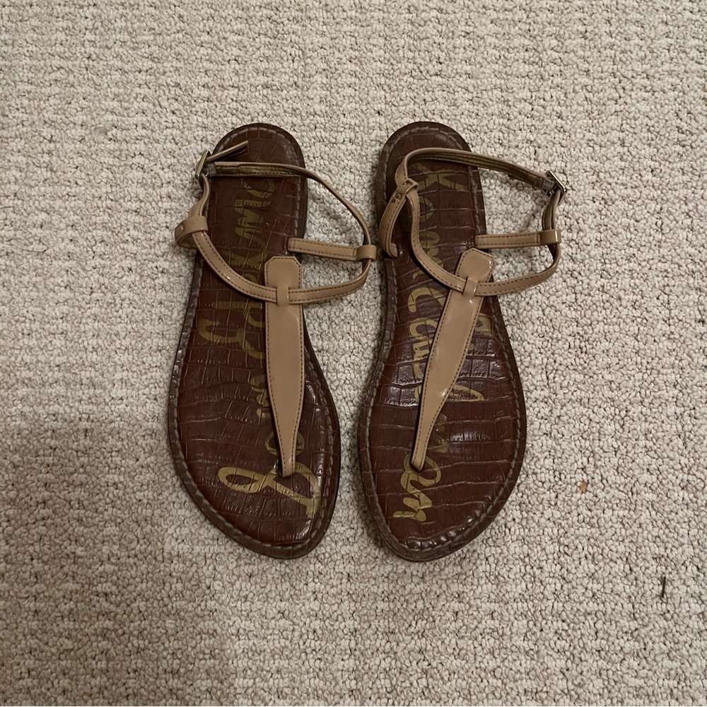 Sam Edelman Brown Leather Sandals with Toe Loop